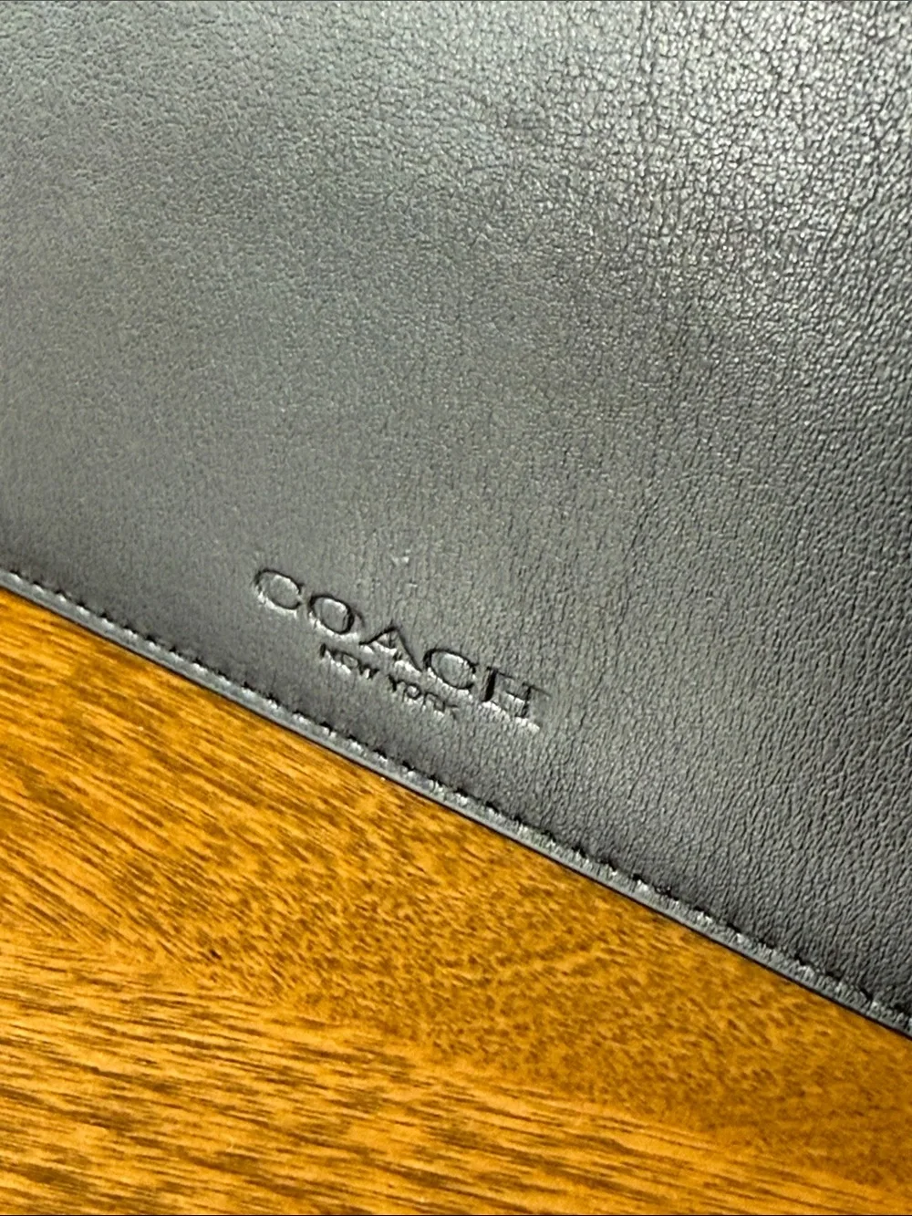 Coach Slim Leather Zip Clutch Bag